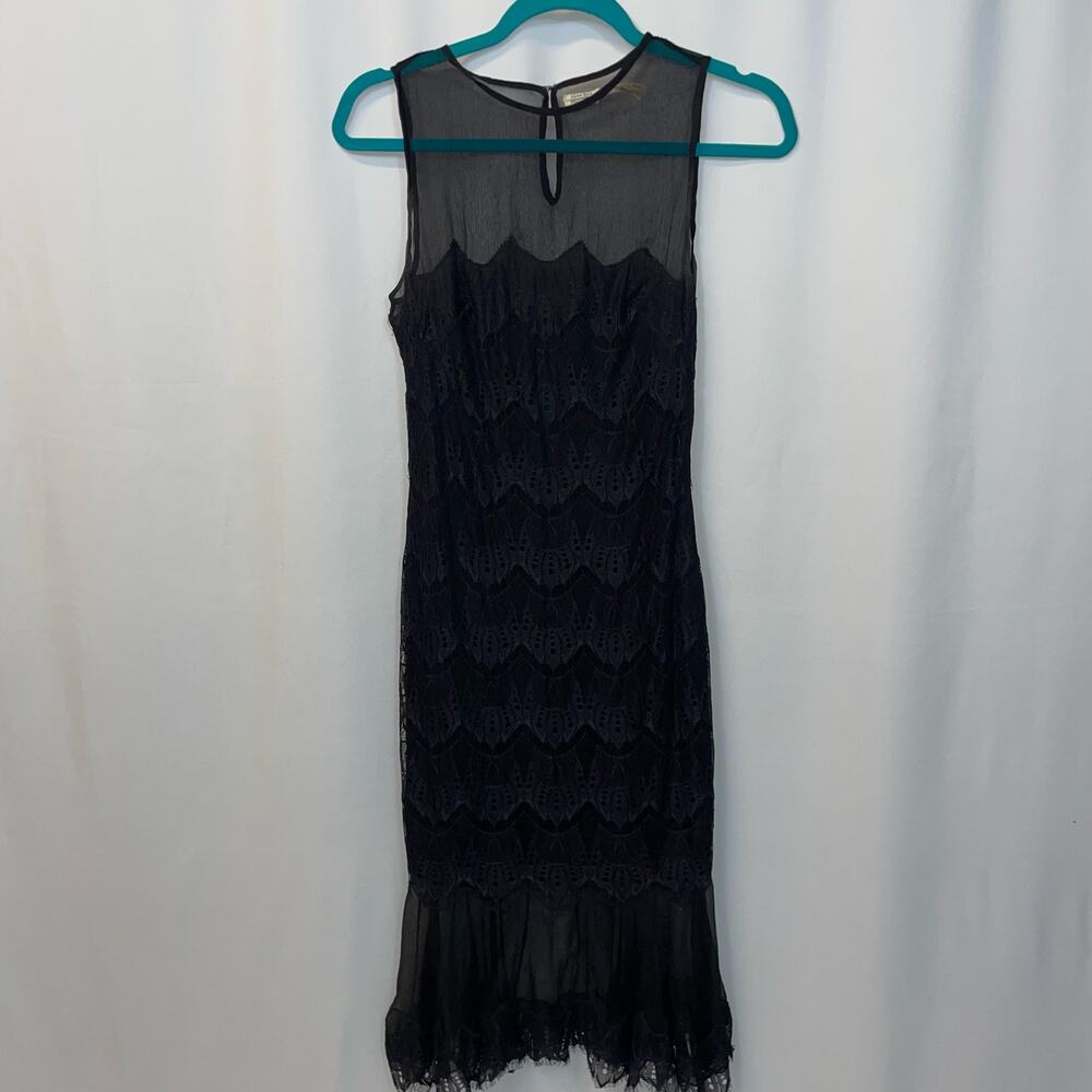 Leon Max Max Studio 100% English Lace Black Sheer Topper Dress Limited Edition 0